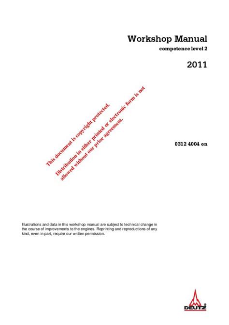 Deutz Bfm 2011 Diesel Engine Workshop Repair Service Manual Pdf