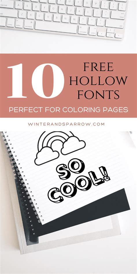 10 Free Hollow Fonts (Outline Only Fonts For Coloring Pages)