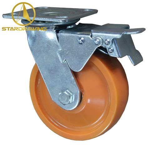 Stardrawing 4568 Inch Polyurethane Wheel PU Solid Caster With Brake