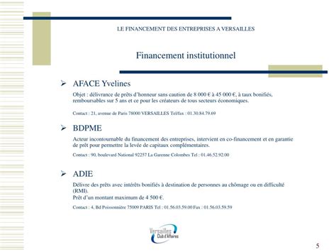 Ppt Le Financement Des Entreprises A Versailles Powerpoint