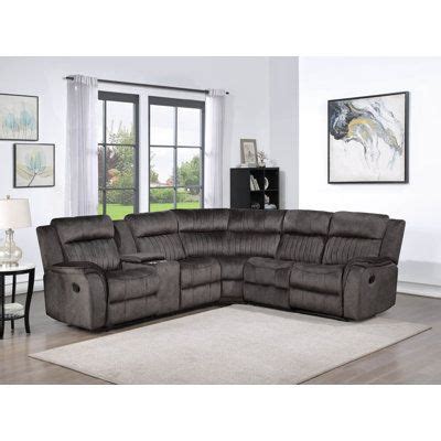 Gray Reclining Sectional - Lark Manor™ Adeodato Velvet Reversible ...