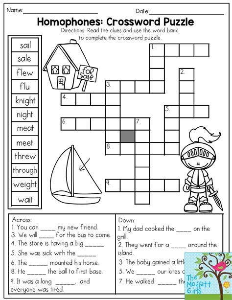 Crossword For Grade 1