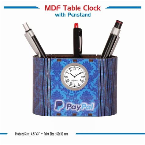 Corporate Gifting Customised Wooden Pen Moblie Stand With Clock At Rs