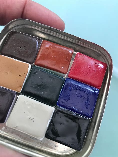 Handmade Watercolor Paint Palette Limited Edition Half Pan In Vintage