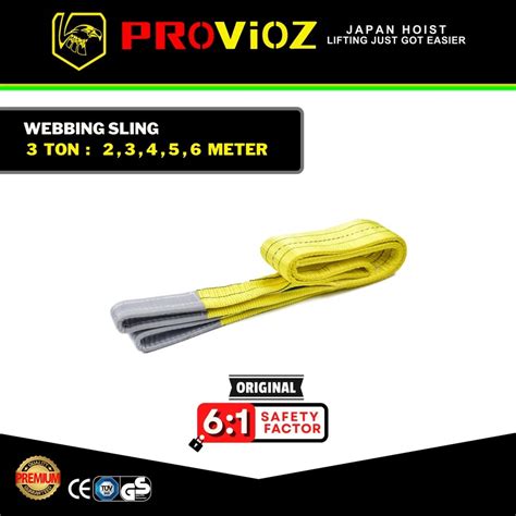 Jual Webbing Sling Belt Tali Angkat 3 Ton X 6 Meter VIOZ Double Ply