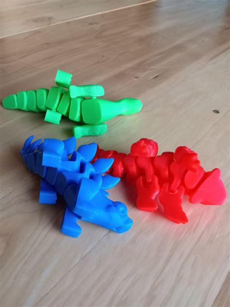 3 Pack 3d Printed Articulated Dinosaurs Etsy