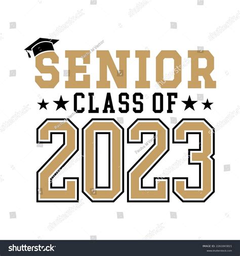 Senior Class 2023 Graduation Cap On Stock Vector Royalty Free