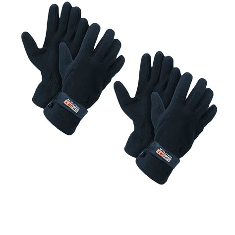 Unisex Fleece Lined Warm Winter Gloves, Adjustable, 2 Pairs, Blue ...