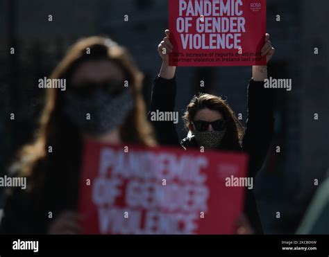 Irish Women During A Solidarity Protest With Women In The Uk Against