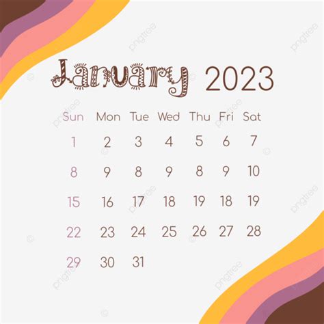 Ilustración Del Calendario De Enero De 2023 PNG 2023 Enero