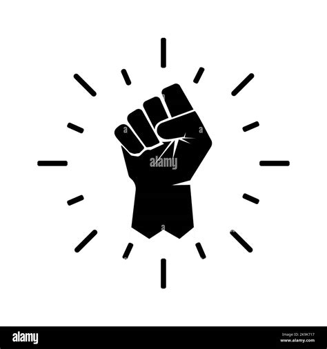 Black Raised Fist Protest Symbol Icons Hands Clenched Power Symbol Black Lives Important