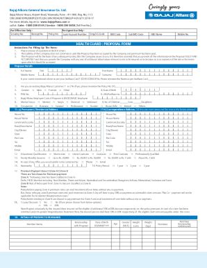 Fillable Online BAJAJ ALLIANZ GENERAL INSURANCE COMPANY LIMITED 19th