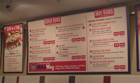 Jersey Mike S Printable Menu