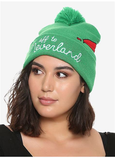 Hot Topic Disney Peter Pan Pom Watchman Beanie Peter Pan Beanie Pom Pom