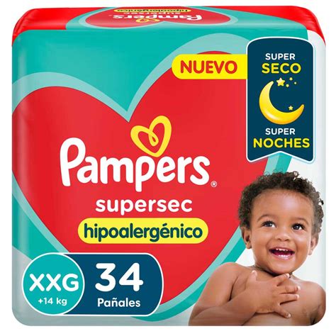 Pañal Pampers Supersec Xxg 34u Jumbo