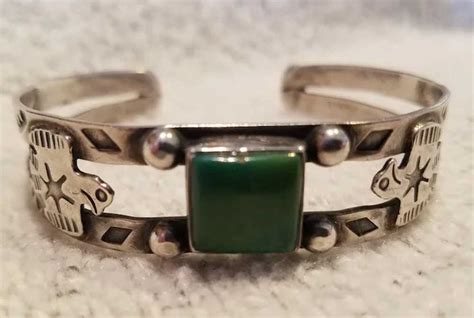 Fred Harvey Era Native American Green Turquoise Thund Gem