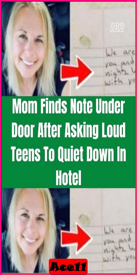 Mom Finds Note Slipped Under Door After Confronting Loud Teens In Hotel