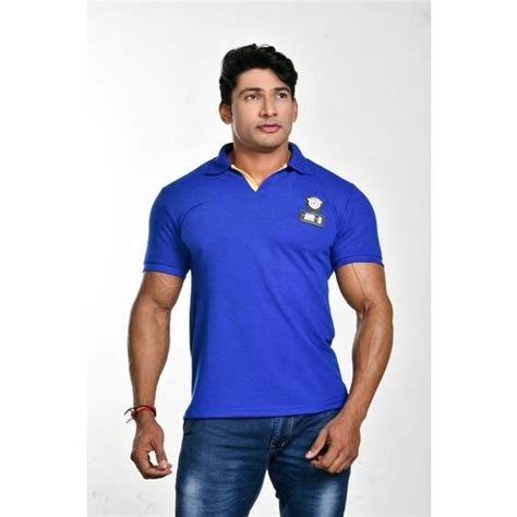 Medium And Xl Royal Blue Mens Collar Neck T Shirt At Rs Piece In