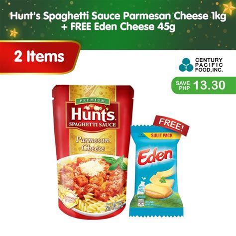 Hunts Spaghetti Sauce Parmesan Cheese 1kg Eden Cheese 45g Lazada Ph