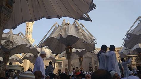 Time Lapse Of Masjid E Nabvi Saw Umbrellas Closingfascinating