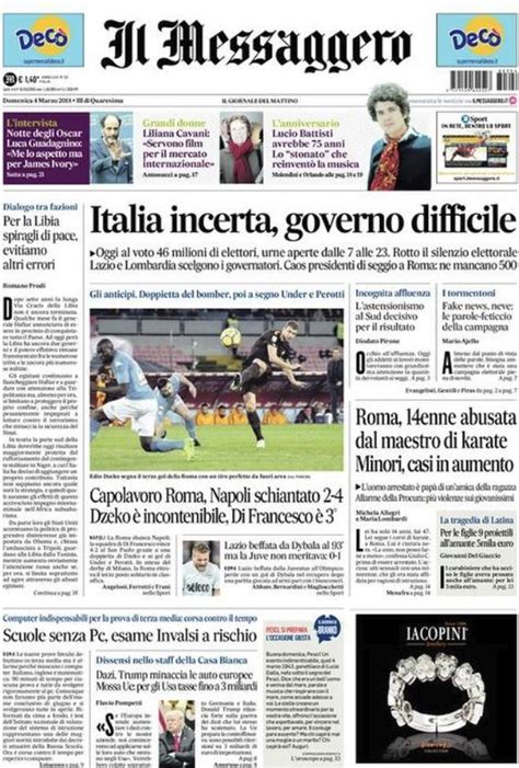 Le Prime Pagine Dei Giornali Di Oggi Corriere It