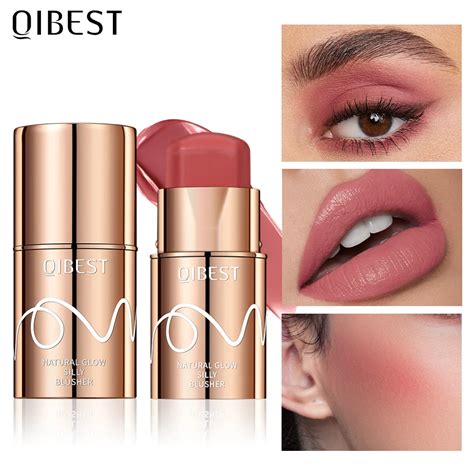 Qibest Matte Lipstick Long Lasting Lip Stain Sexy Red Nude Lipstick Eye Shadow Cheek 3 In