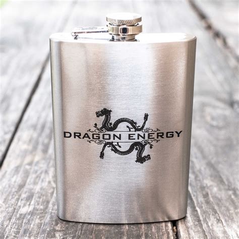 Hip Flask Plus 8oz Dragon Energy Flask - Leak-Proof & Mythical Charm