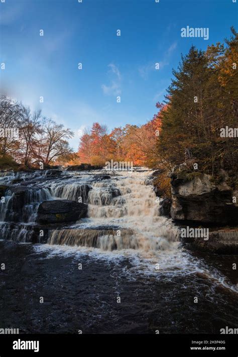 Shohola Falls In The Pennsylvania Poconos On A Beautiful Fall Morning