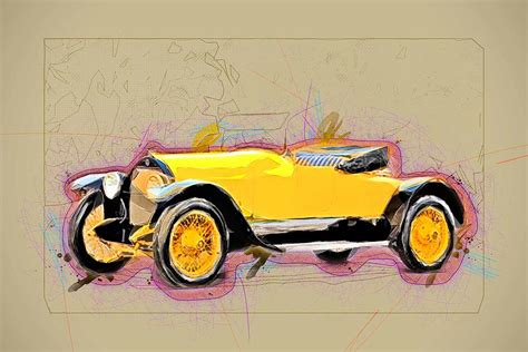 Stutz Series K Roadster Retro Cars 1920 Model Old Car Mixed Media By