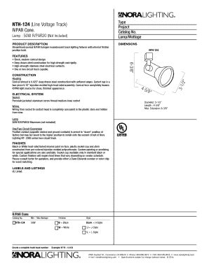 Fillable Online NTH 124 Line Voltage Track Tpe Proect RPAR Cone Catalo