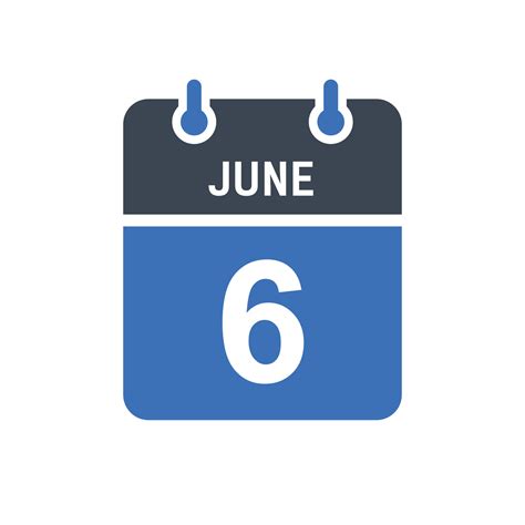 June 6 Calendar Date Icon 5261259 Vector Art At Vecteezy