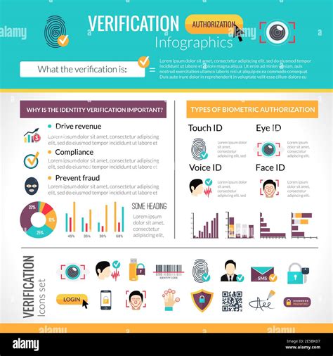 Verification Infographics Set With Identity Protection Symbols And