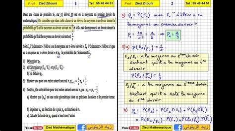 05 Probabilités Et Suite Réelle Correction Exercice Bac Math