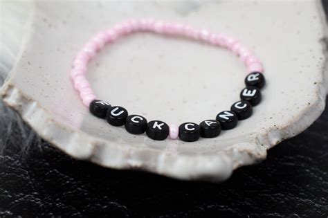 Pink Fuck Cancer Bracelet Breast Cancer Cancer Awareness Etsy