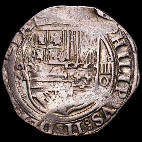 Felipe II 4 Reales 13 79 g México 1556 1598 Ensayador O AC