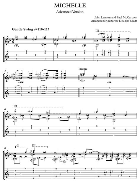 Michelle Guitar Chords