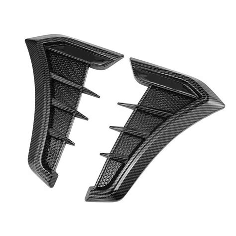 1pair Universal Carbon Black Car Fender Side Vents Air Flow Intake H