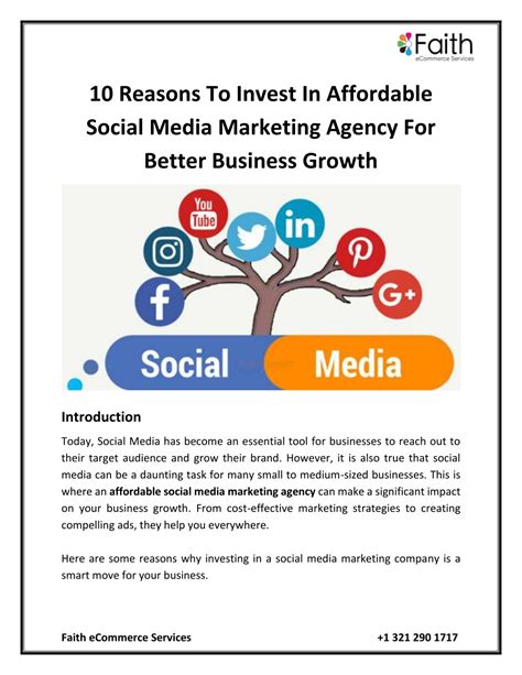 PPT 10 Reasons To Invest In Affordable Social Media Marketing Agency