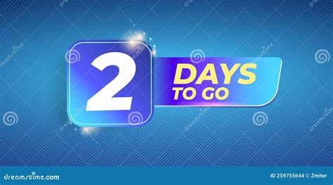 Two Days To Go Countdown Blue Horizontal Banner Design Template Days