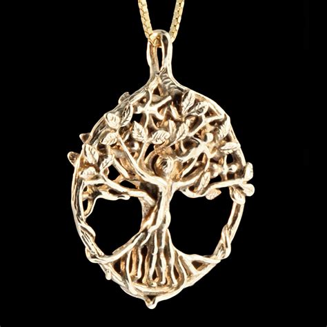 Tree Of Life Necklace 14k Gold Tree Of Life Pendant Tree Etsy