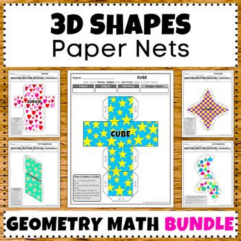 3D Shapes Geometry Math Activities BUNDLE by myABCdad Learning for Kids