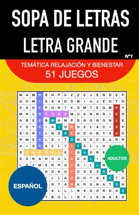 Buy Sopa De Letras Adultos Letras Grandes 51 Pasatiempos Adultos