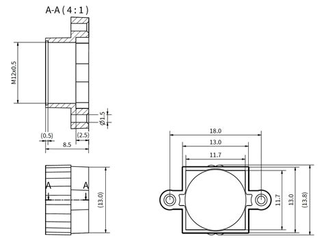 M12 Lens Holder with 18mm Hole Spacing | CLA018
