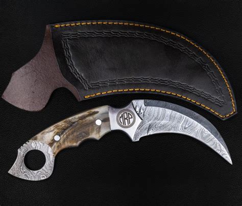 Custom Karambit Damascus Hunting Knife Hand Forged Damascus Etsy