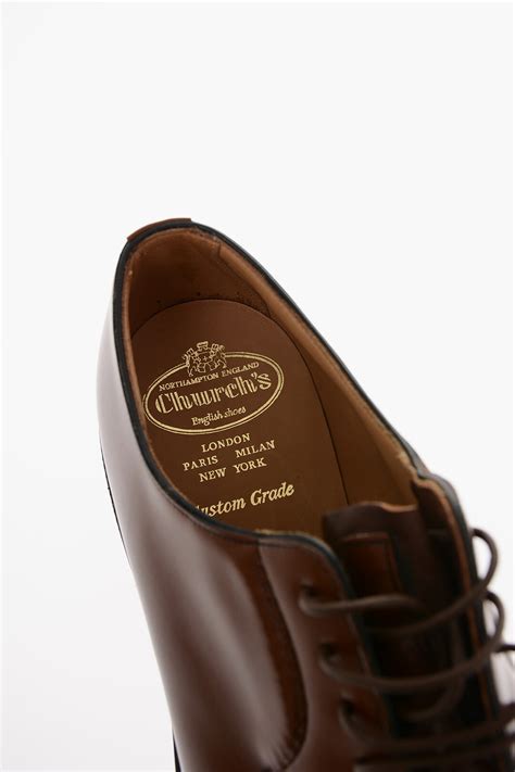 Churchs Brushed Leather Shannon Lace Up Derby Shoes Men Glamood Outlet