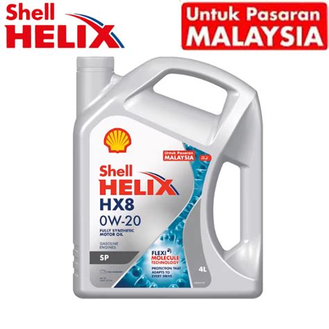 550052186 Shell Helix Hx8 0w 20 Fully Synthetic Engine Oil 4l Untuk Pasaran Malaysia