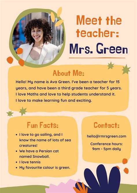 Customize 25 Meet The Student Teacher Templates Online Canva