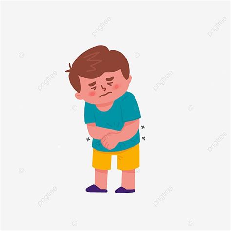 Stomach Ache Clipart Hd PNG Boy Holding His Stomach Because Of Ache