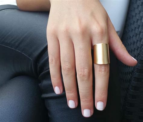 Gold Ring Wide Band Ring Adjustable Ring Tube Ring Simple Etsy