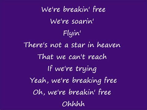 High School Musical Breaking Free Lyrics